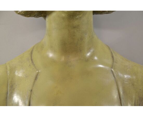 Antique GOLDSCHEIDER sculpture bust signed HANIROFF &quot;La Fierté&quot;     