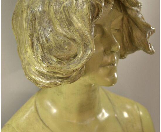 GOLDSCHEIDER LA FIERTE', firmata HANIROFF, antico busto scultura