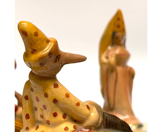 ARS PULCHRA - LENCI EPIGON, Pinocchio and characters, empty pockets ceramic centerpiece     