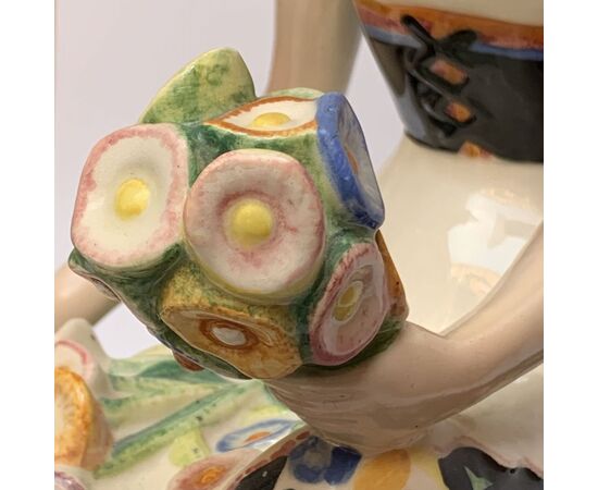 ESSEVI, SANDRO VACCHETTI, "La fioraia", ceramica decorata a mano