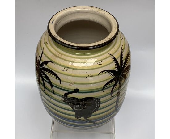 ROMETTI, UMBERTIDE, hand-decorated ceramic vase     
