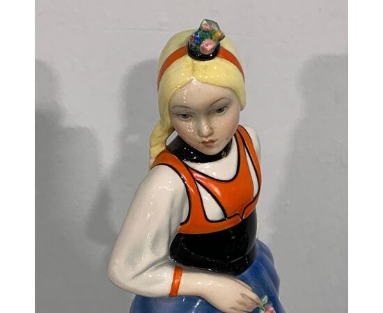 LENCI, Abele Jacopi, bambina svizzera, ceramica decorata