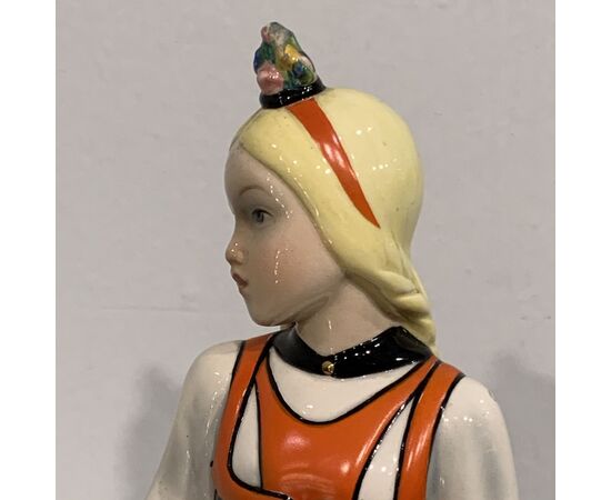 LENCI, Abele Jacopi, bambina svizzera, ceramica decorata
