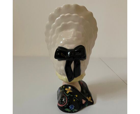 ESSEVI, Scultura busto bambina in ceramica decorata a mano