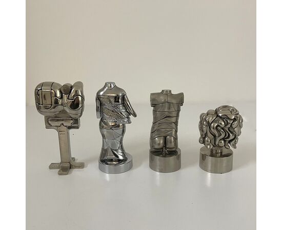 MIGUEL BERROCAL , Serie Micro - Multiples, sculture metallo cromato