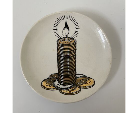 FORNASETTI PIERO, Eight coasters decorated with &quot;Coins&quot; for Banca Unione Milano     