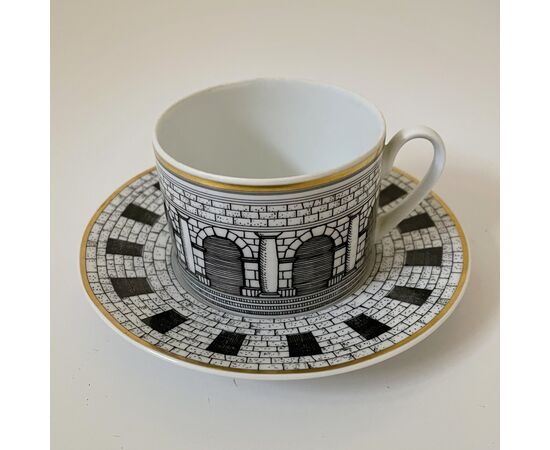FORNASETTI for ROSENTHAL, Coffee and tea set with Palladian decoration     