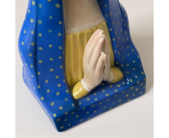 LENCI, Paola Bologna, Madonna in preghiera, Statuina ceramica decorata a mano 